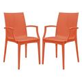 Kd Americana 35 x 16 in. Weave Mace Indoor & Outdoor Chair with Arms, Orange, 2PK KD3029570
